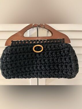 Cacau handmade woven wooden handled bag